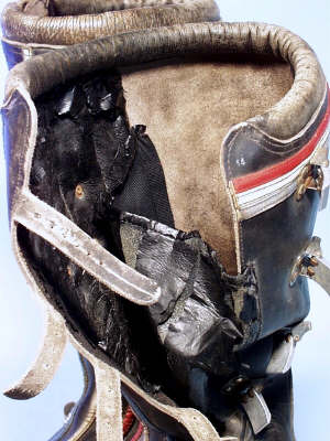 Leather tongue is replaced with vinyl tongue